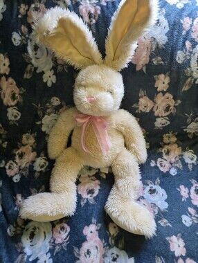 Chrisha Playful Plush Bunny Rabbit 27 inch Stuffed Animal With Pink Ribbon Bow
